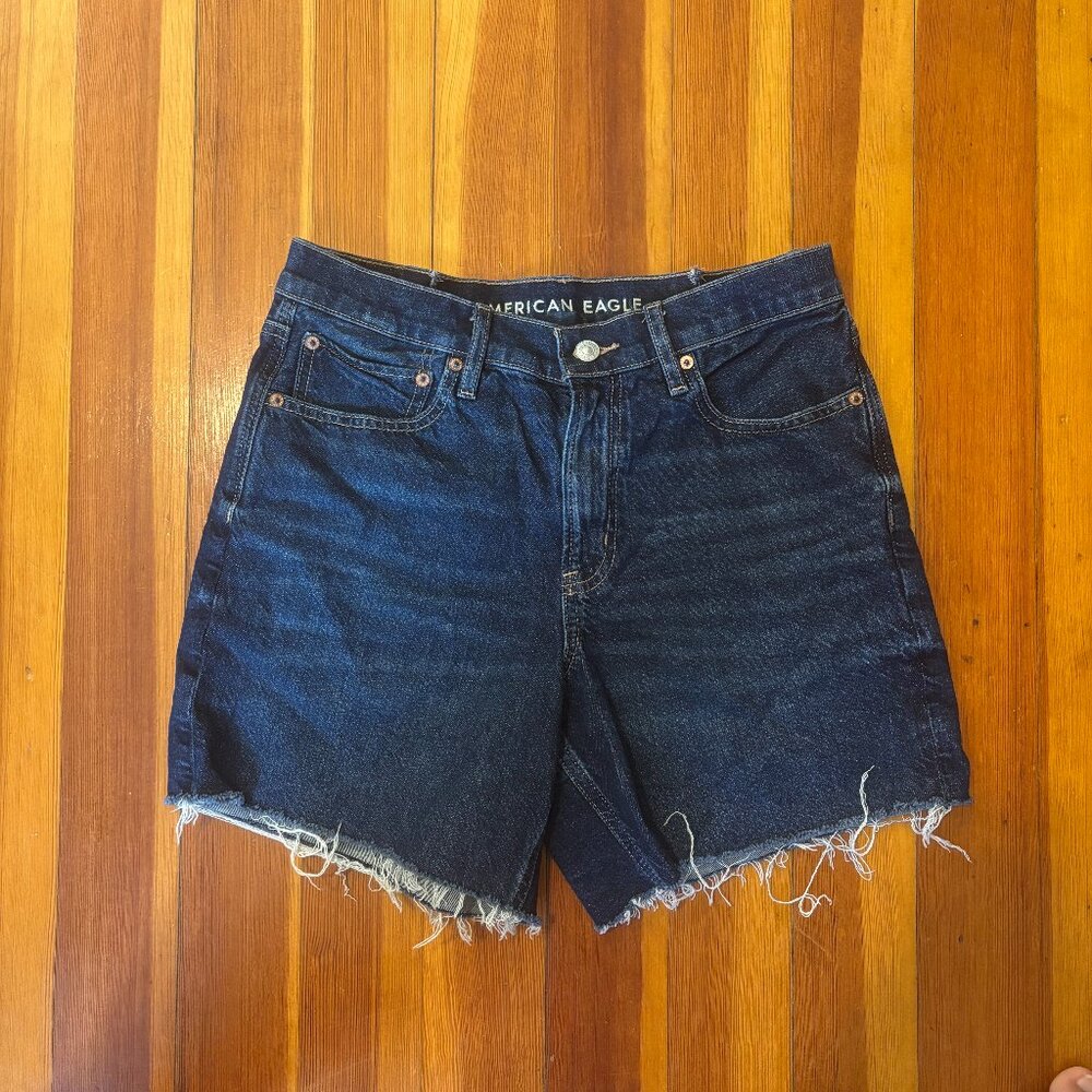 American Eagle Dark Blue Cutoff Jean Shorts